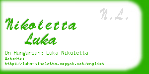 nikoletta luka business card